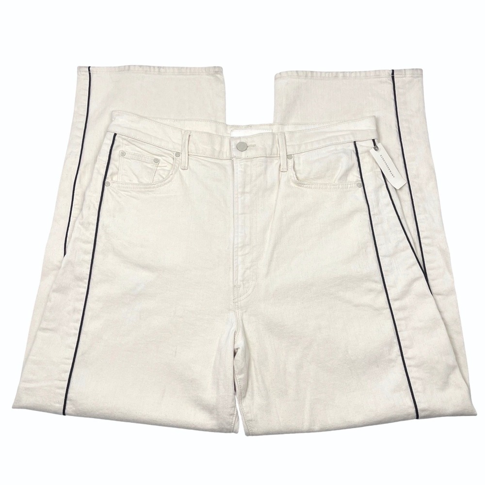 MOTHER SUPERIOR Barrel Jeans Sz 34 NWT Half Piped Ankle Relaxed Cream $258 - Picture 5 of 14